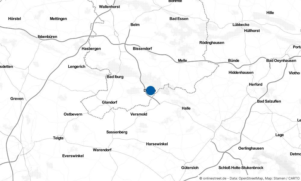 Karte: Wo liegt Dissen am Teutoburger Wald?