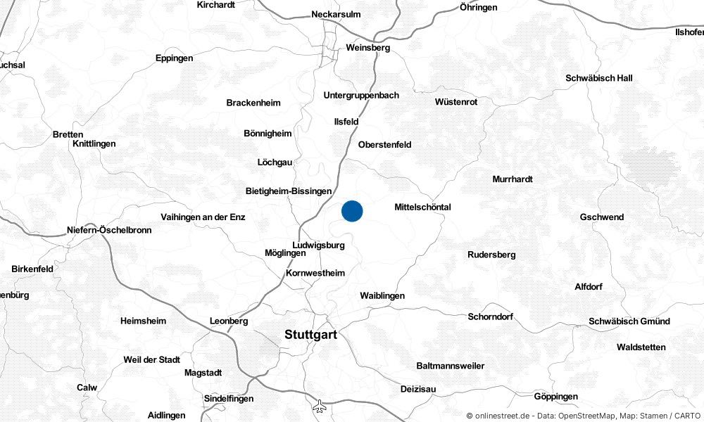 Karte: Wo liegt Marbach am Neckar?