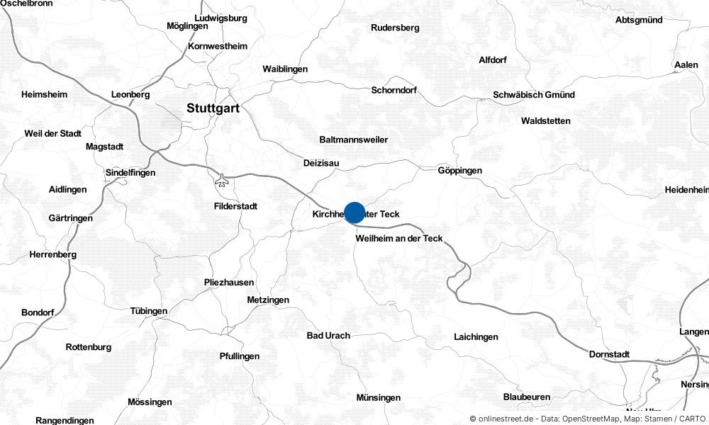 Karte: Wo liegt Kirchheim unter Teck?