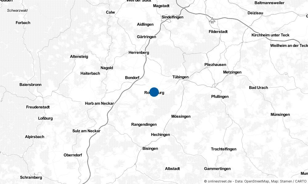 Karte: Wo liegt Rottenburg am Neckar?