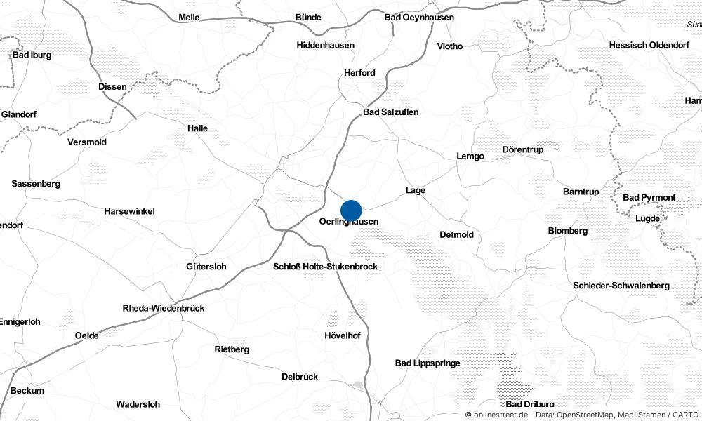 Karte: Wo liegt Oerlinghausen?