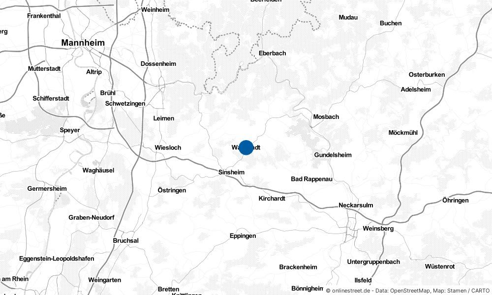 Karte: Wo liegt Waibstadt?