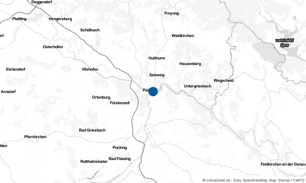 Karte: Wo liegt Passau?