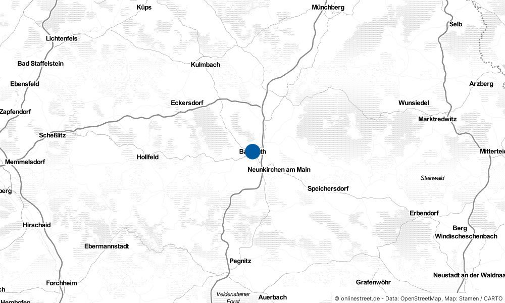 Karte: Wo liegt Bayreuth?