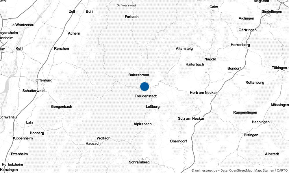 Karte: Wo liegt Freudenstadt?