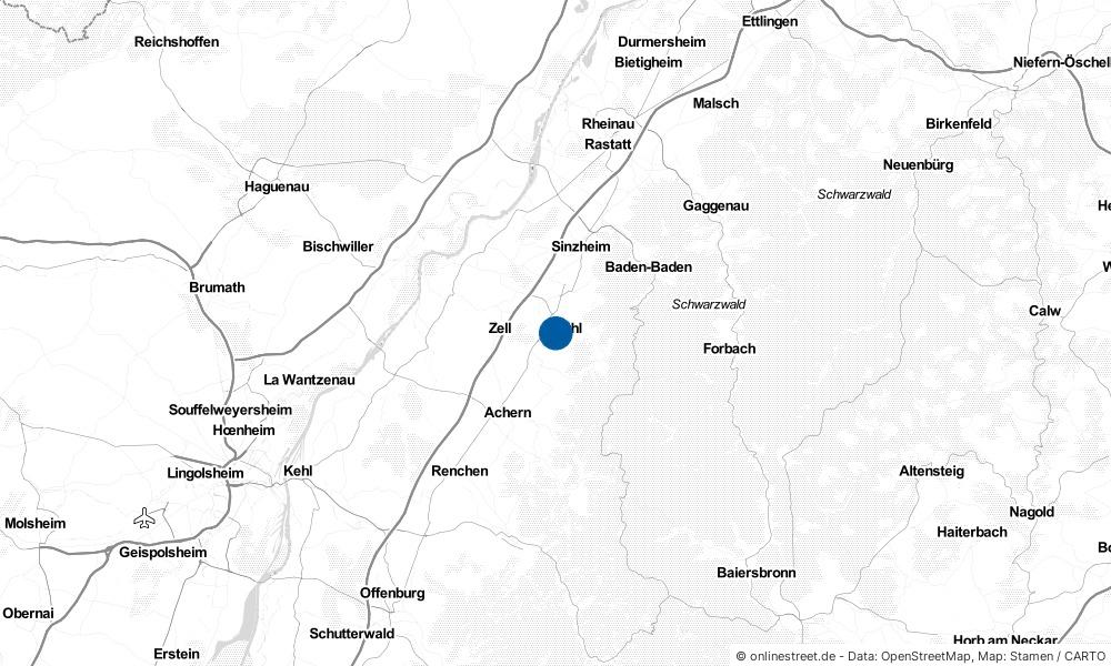 Wo liegt Bühl? Lageplan und Karte