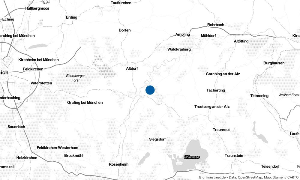 Karte: Wo liegt Babensham?