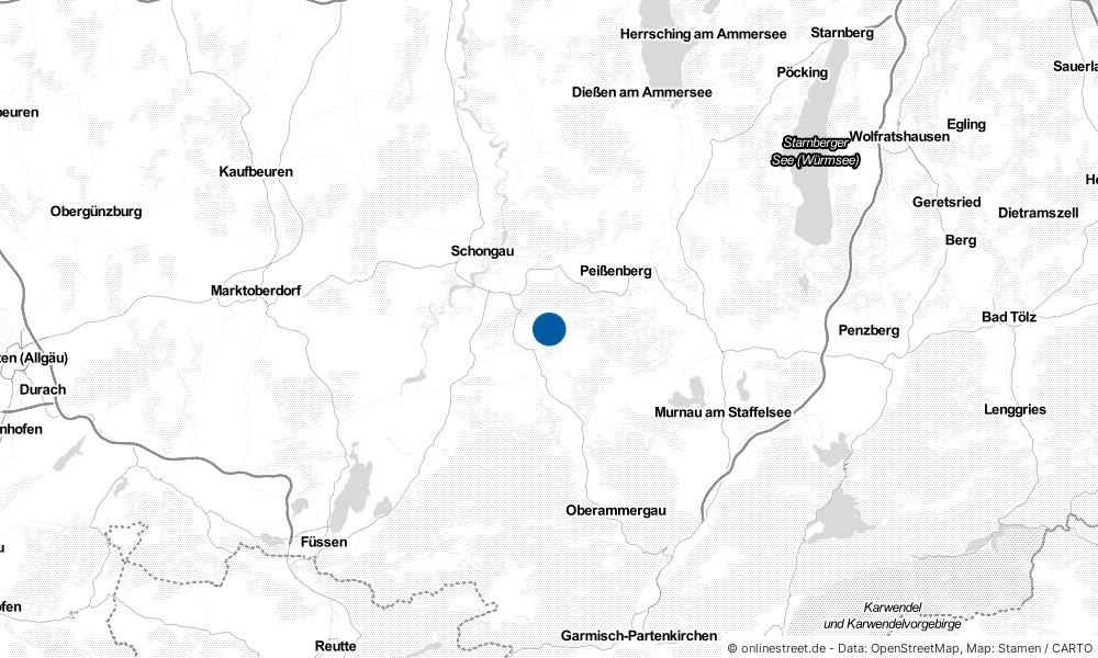Karte: Wo liegt Böbing?
