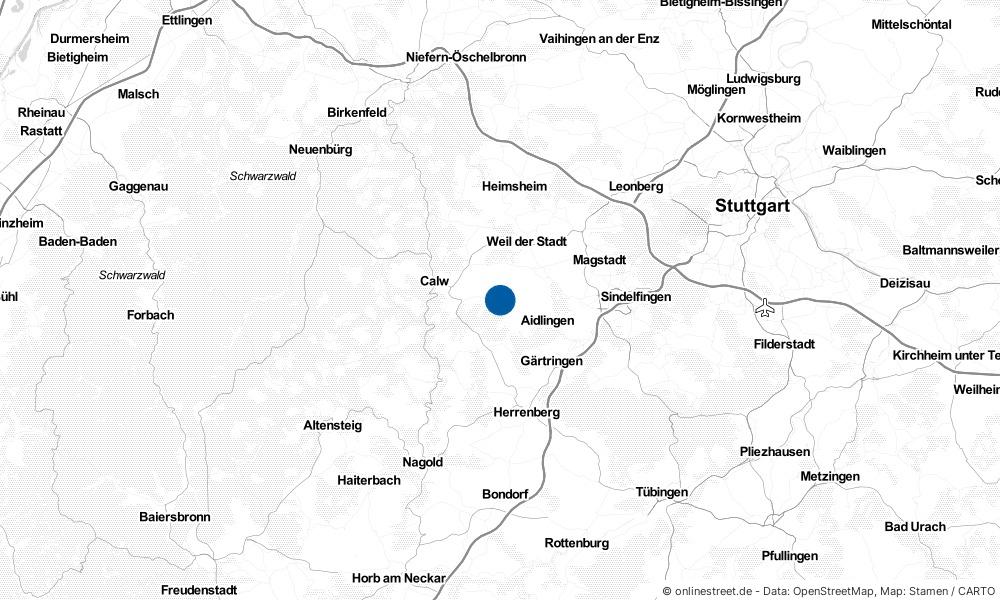 Karte: Wo liegt Gechingen?