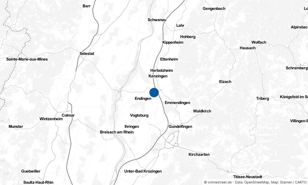 Karte: Wo liegt Riegel am Kaiserstuhl?
