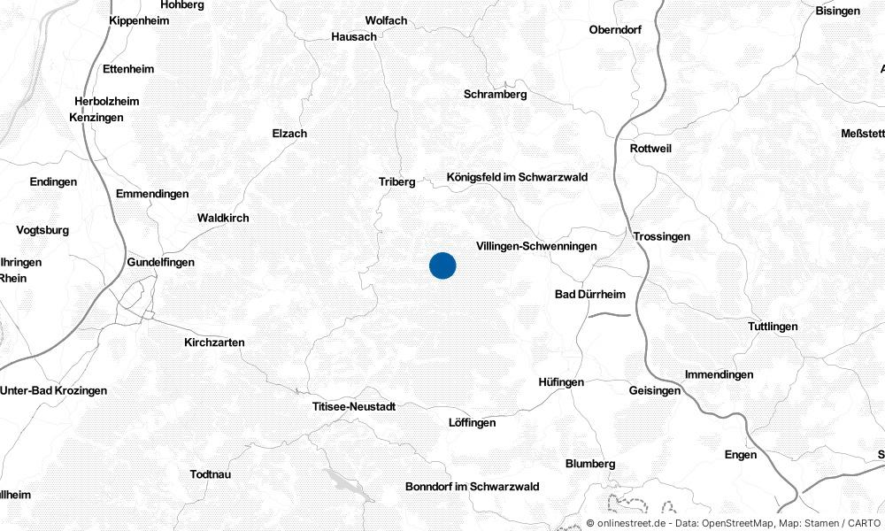 Karte: Wo liegt Vöhrenbach?