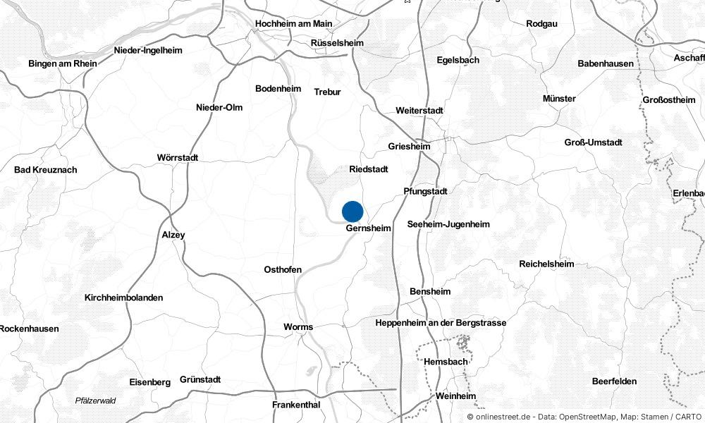 Karte: Wo liegt Biebesheim am Rhein?