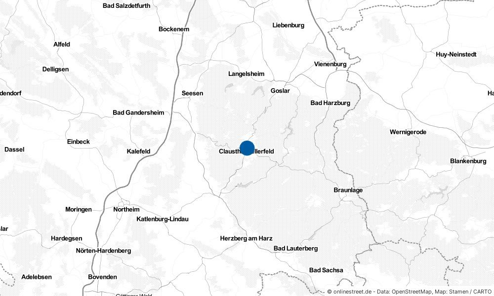 Karte: Wo liegt Clausthal-Zellerfeld?