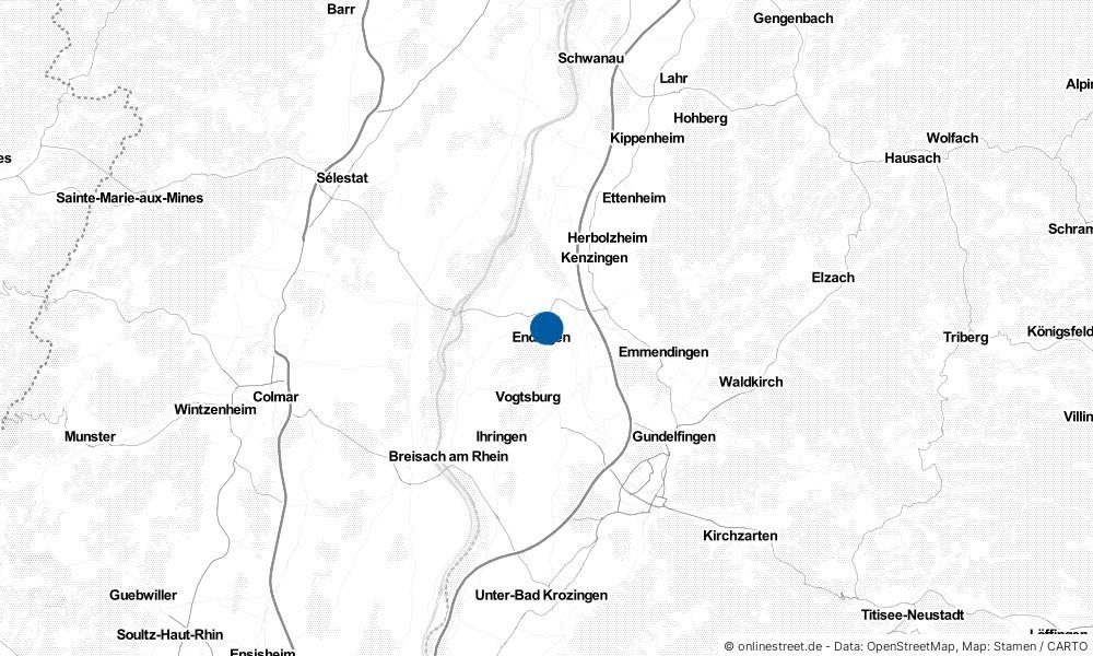 Karte: Wo liegt Endingen am Kaiserstuhl?
