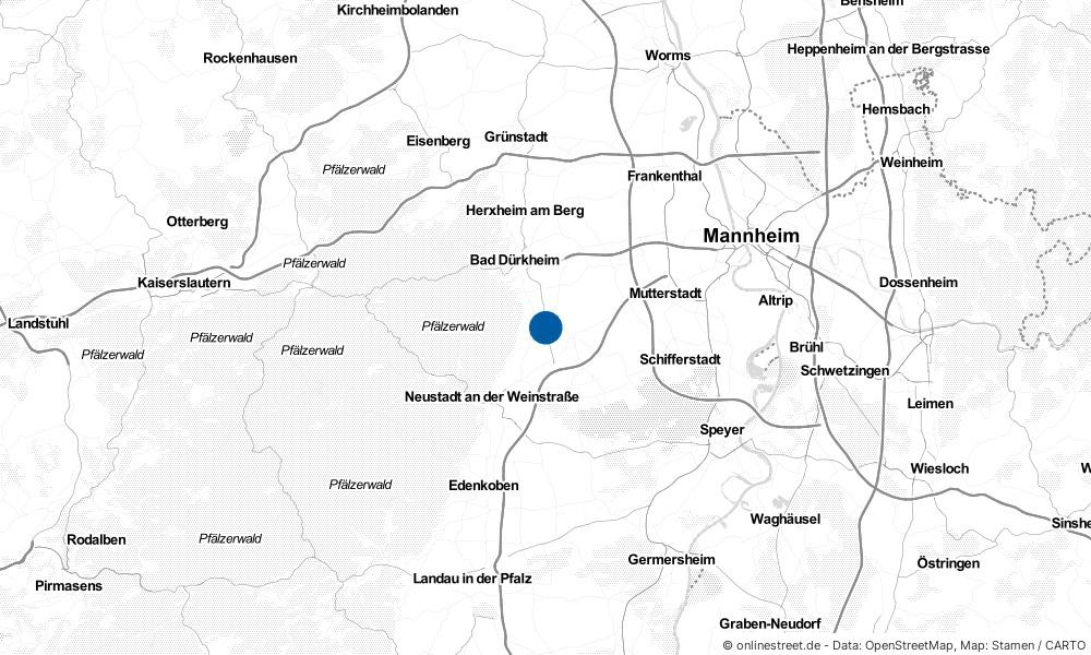 Karte: Wo liegt Niederkirchen bei Deidesheim?