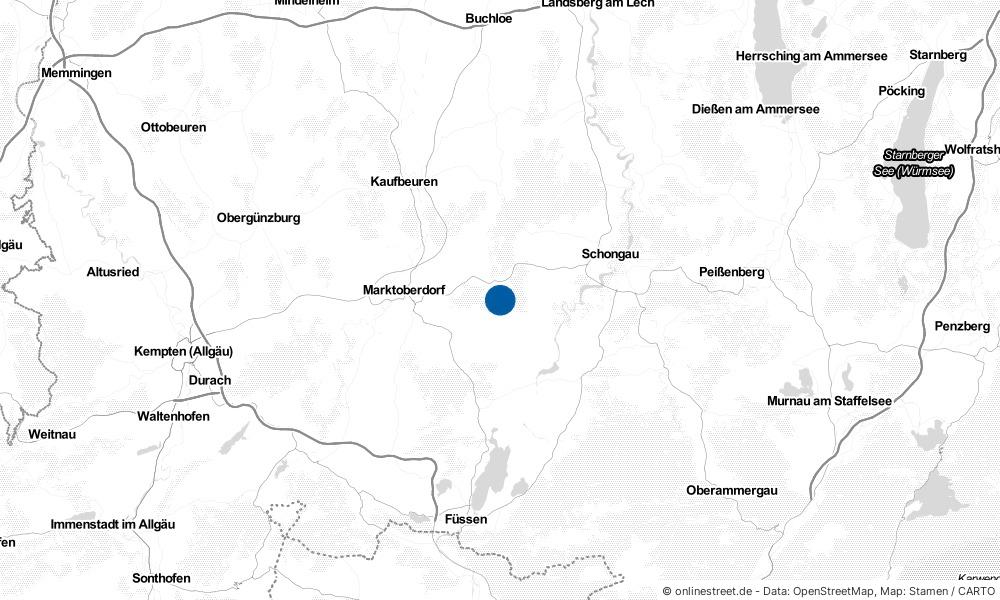 Karte: Wo liegt Rettenbach am Auerberg?