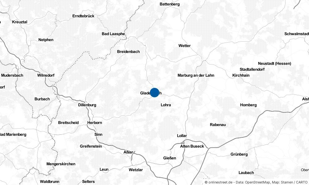 Karte: Wo liegt Gladenbach?