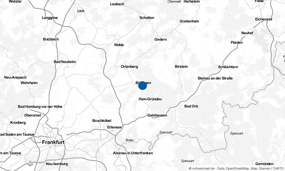 Karte: Wo liegt Büdingen?
