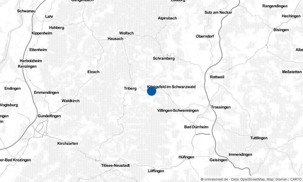 Karte: Wo liegt Sankt Georgen im Schwarzwald?