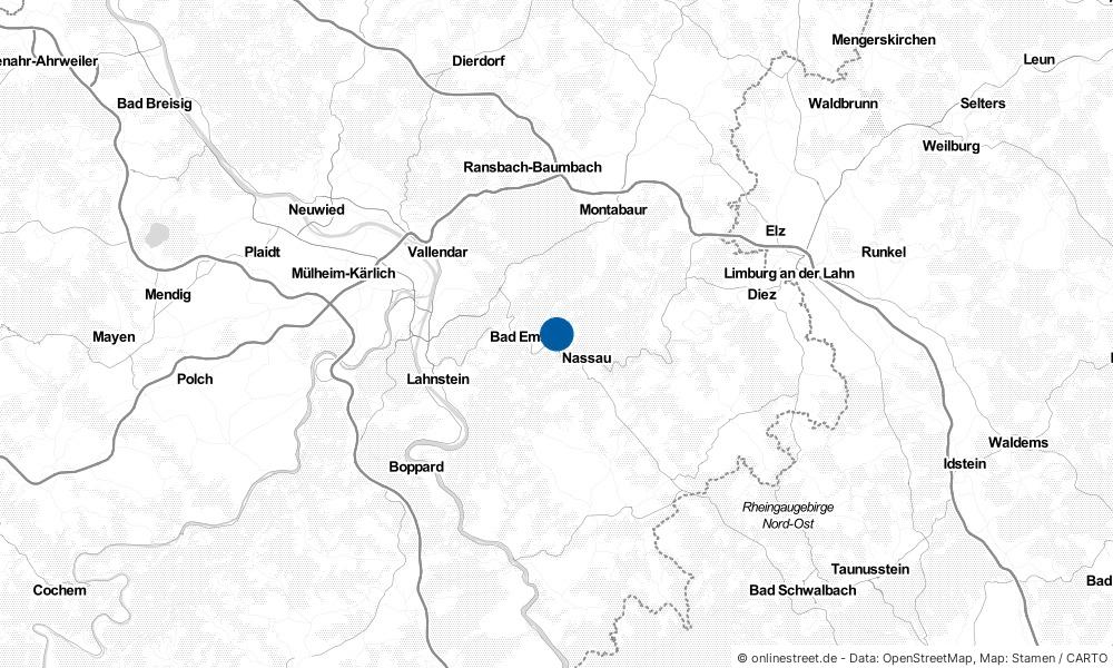 Karte: Wo liegt Dausenau?