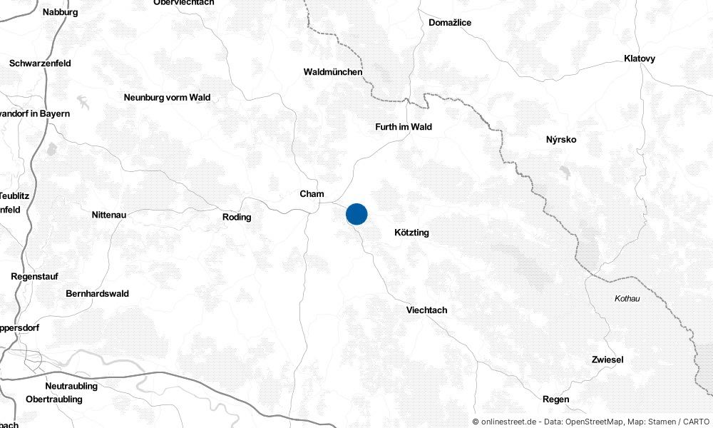 Karte: Wo liegt Chamerau?