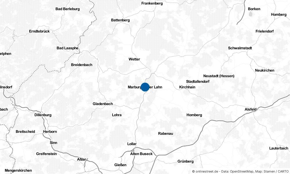 Karte: Wo liegt Marburg?