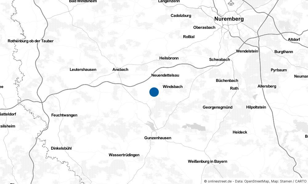Karte: Wo liegt Wolframs-Eschenbach?