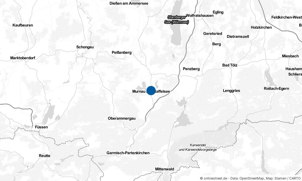 Karte: Wo liegt Murnau am Staffelsee?