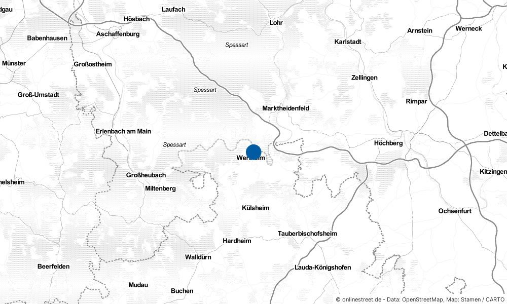 Karte: Wo liegt Kreuzwertheim?