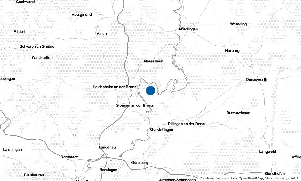 Karte: Wo liegt Zöschingen?