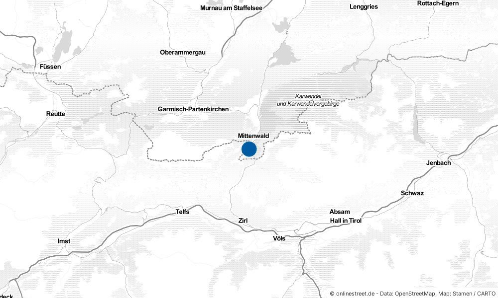 Karte: Wo liegt Mittenwald?