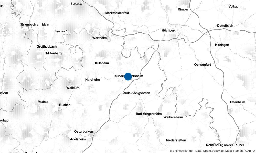 Karte: Wo liegt Tauberbischofsheim?