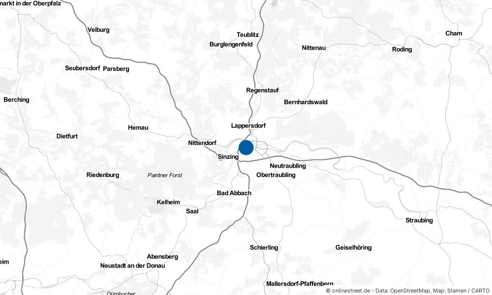 Karte: Wo liegt Regensburg?