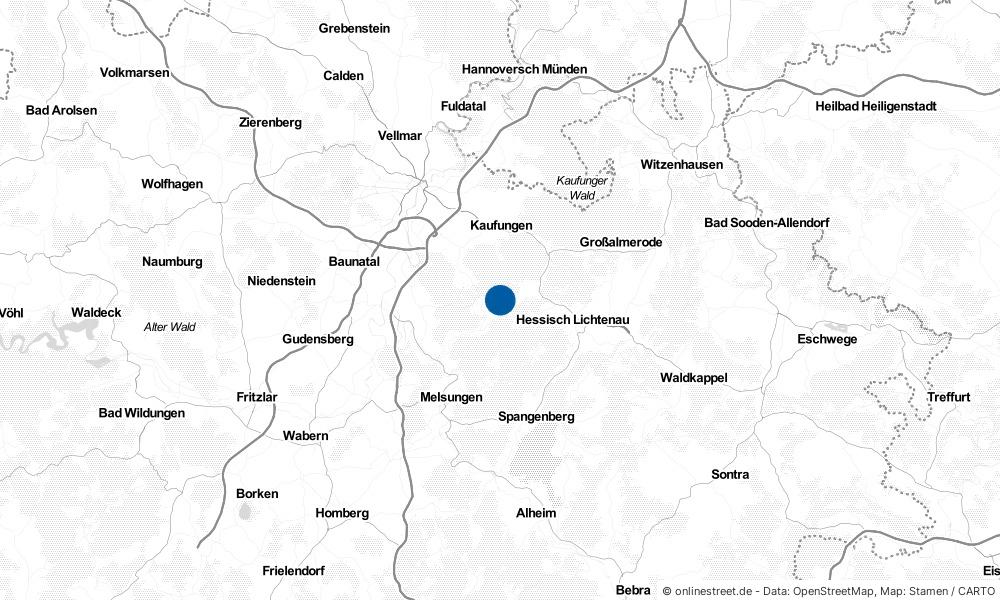 Karte: Wo liegt Söhrewald?