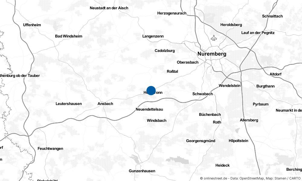 Karte: Wo liegt Heilsbronn?