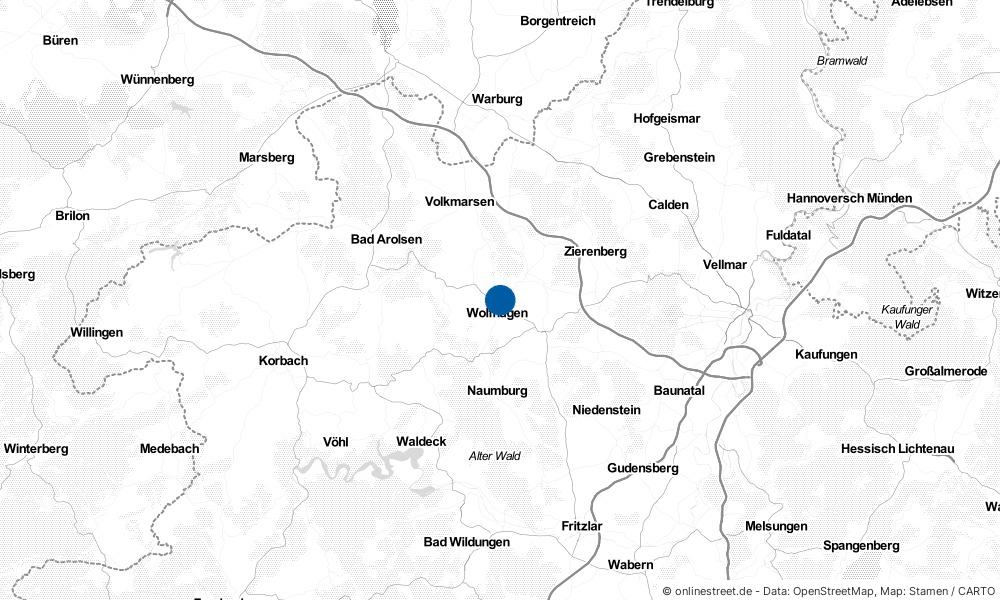Karte: Wo liegt Wolfhagen?