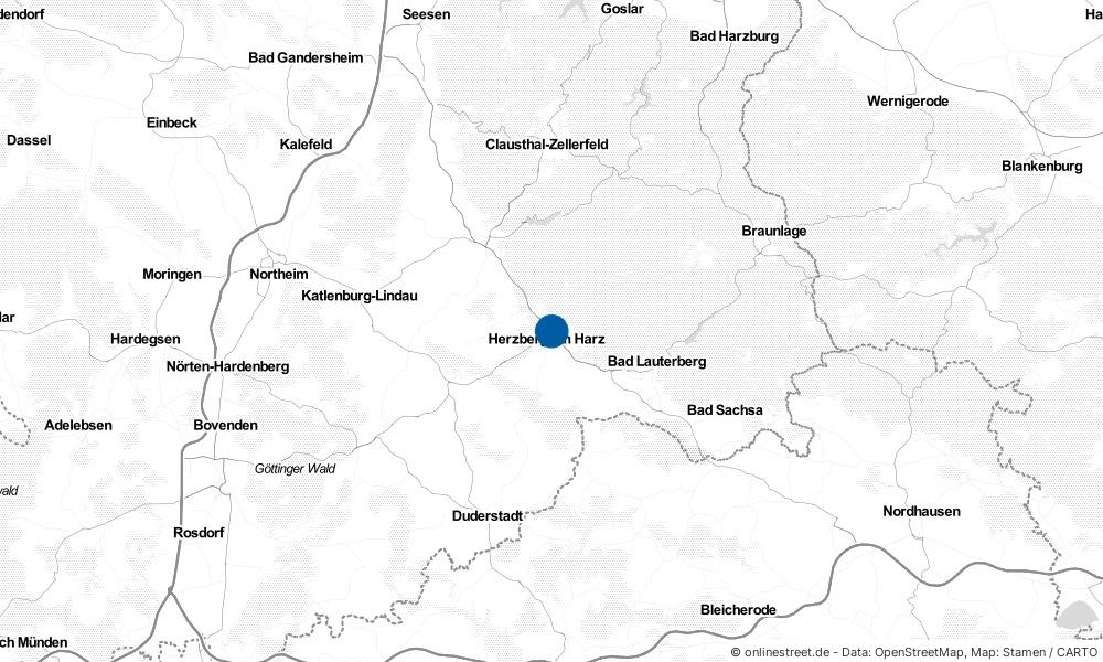 Karte: Wo liegt Herzberg am Harz?