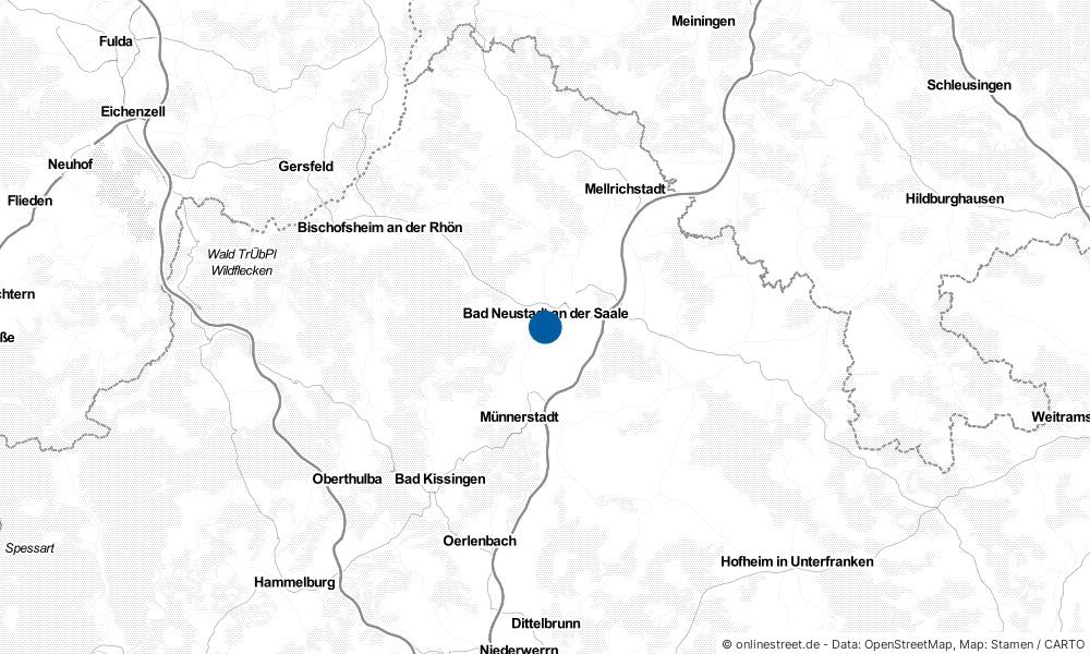 Karte: Wo liegt Bad Neustadt an der Saale?