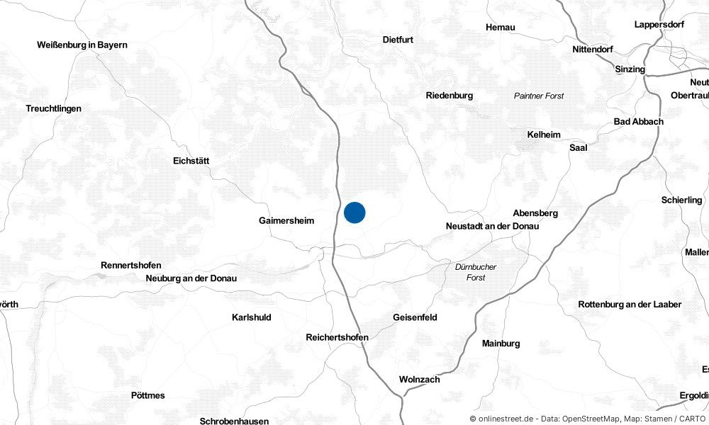 Karte: Wo liegt Kösching?