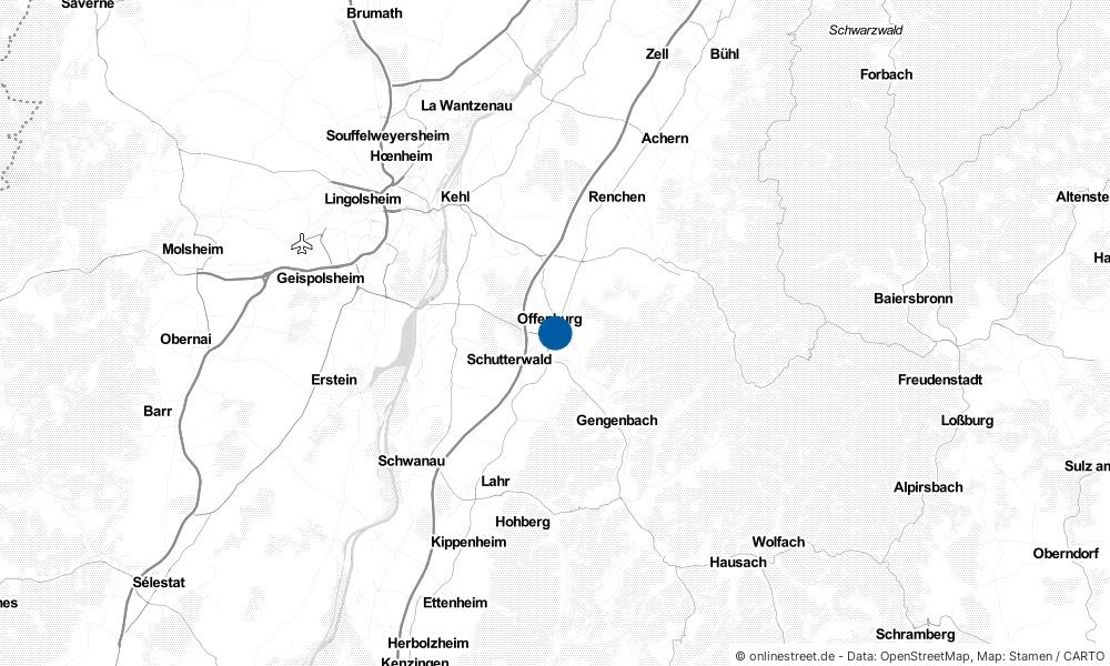 Karte: Wo liegt Offenburg?