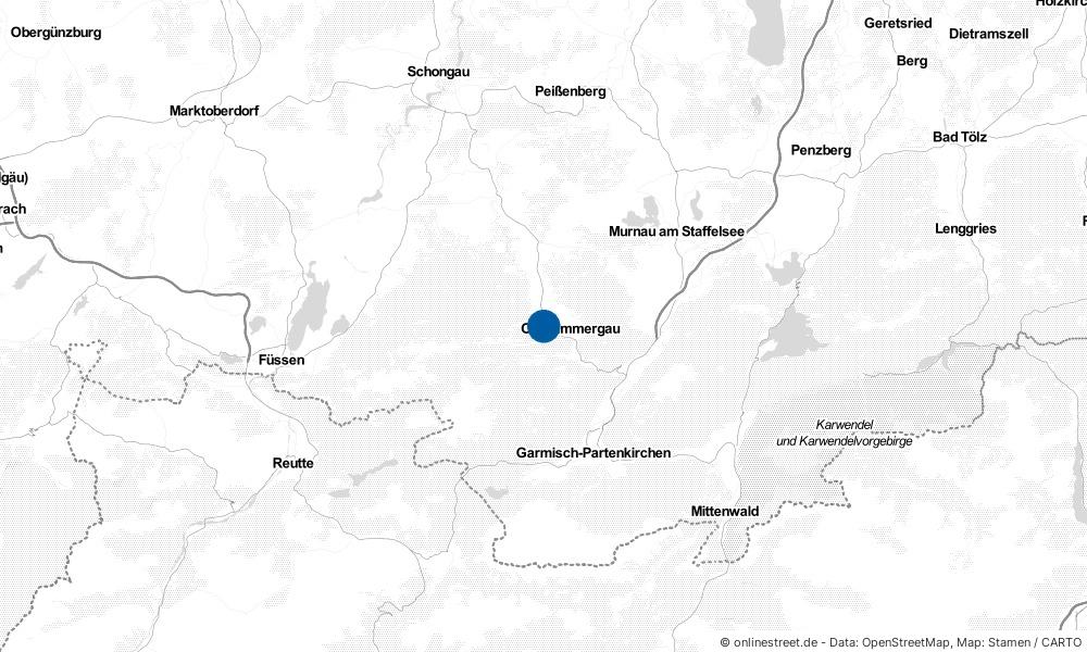 Karte: Wo liegt Unterammergau?