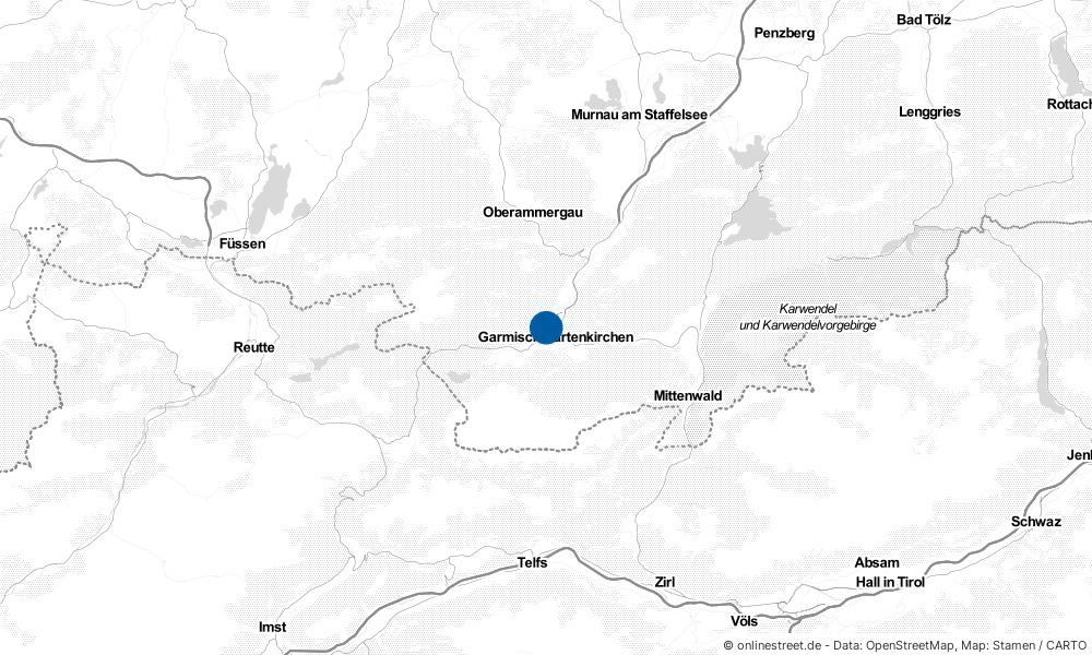 Karte: Wo liegt Garmisch-Partenkirchen?