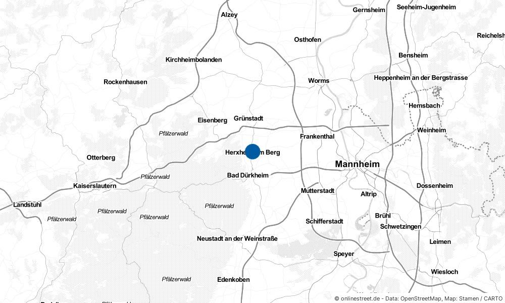 Karte: Wo liegt Herxheim am Berg?