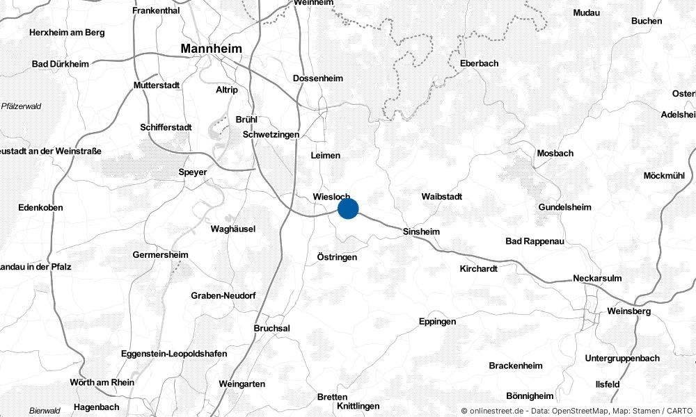 Karte: Wo liegt Dielheim?
