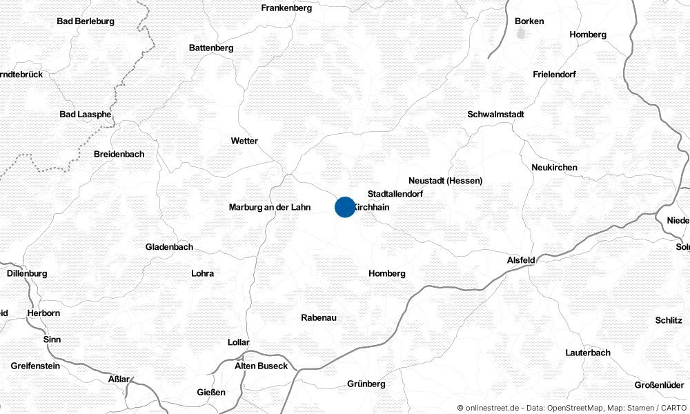 Karte: Wo liegt Kirchhain?