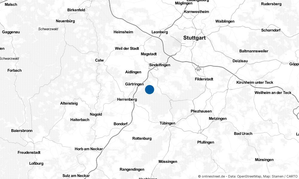 Karte: Wo liegt Hildrizhausen?