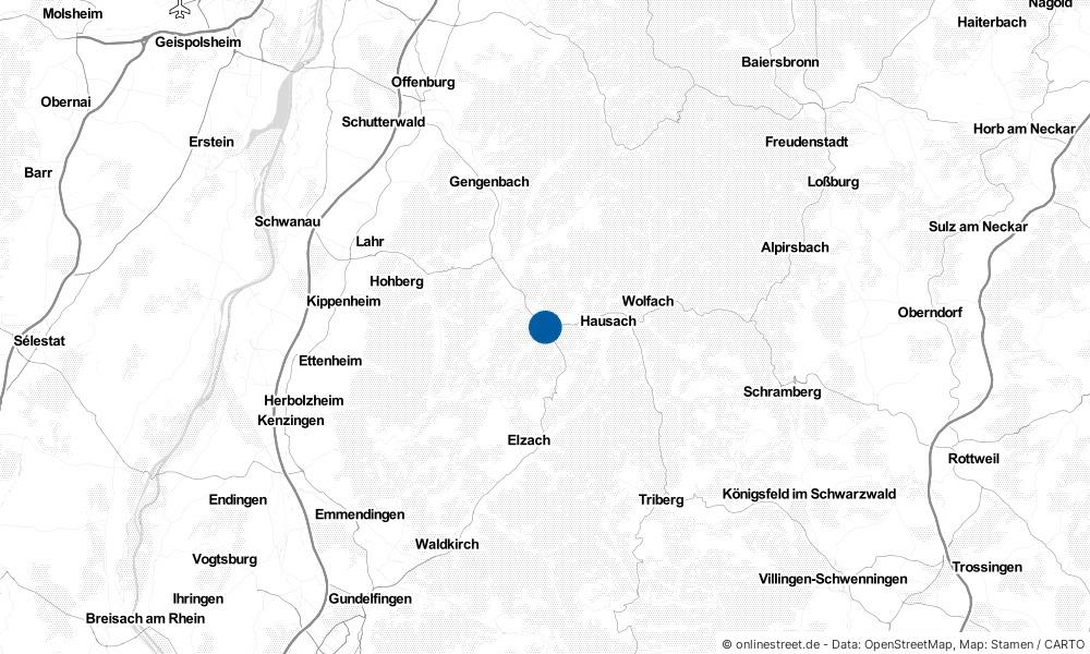 Karte: Wo liegt Haslach im Kinzigtal?