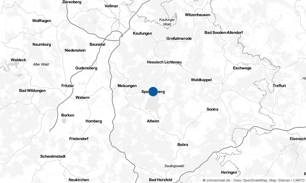 Karte: Wo liegt Spangenberg?