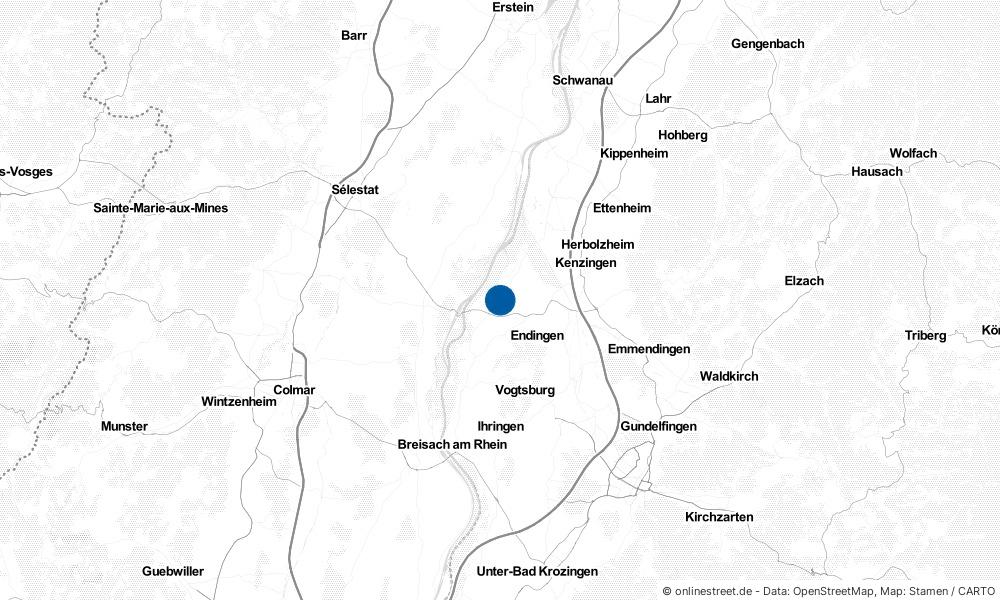 Karte: Wo liegt Wyhl am Kaiserstuhl?