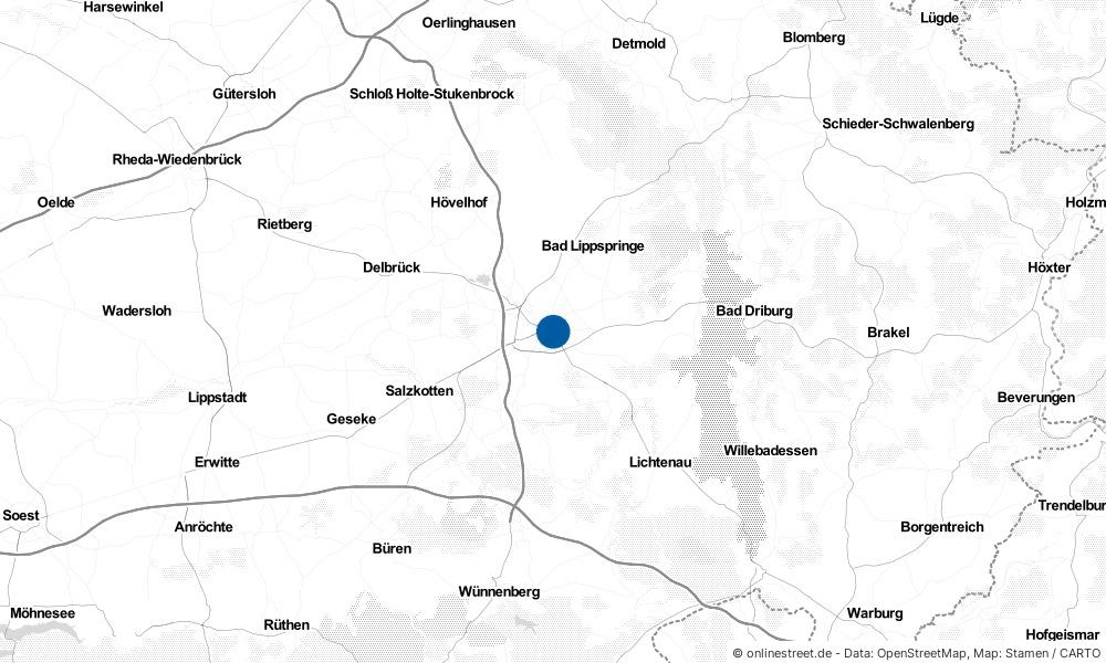 Karte: Wo liegt Paderborn?
